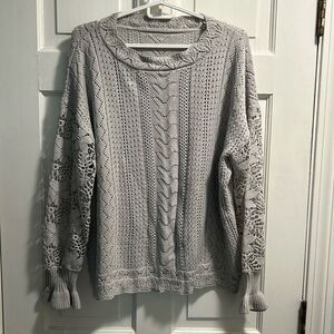 Gray Crocheted Fairycore Sweater
